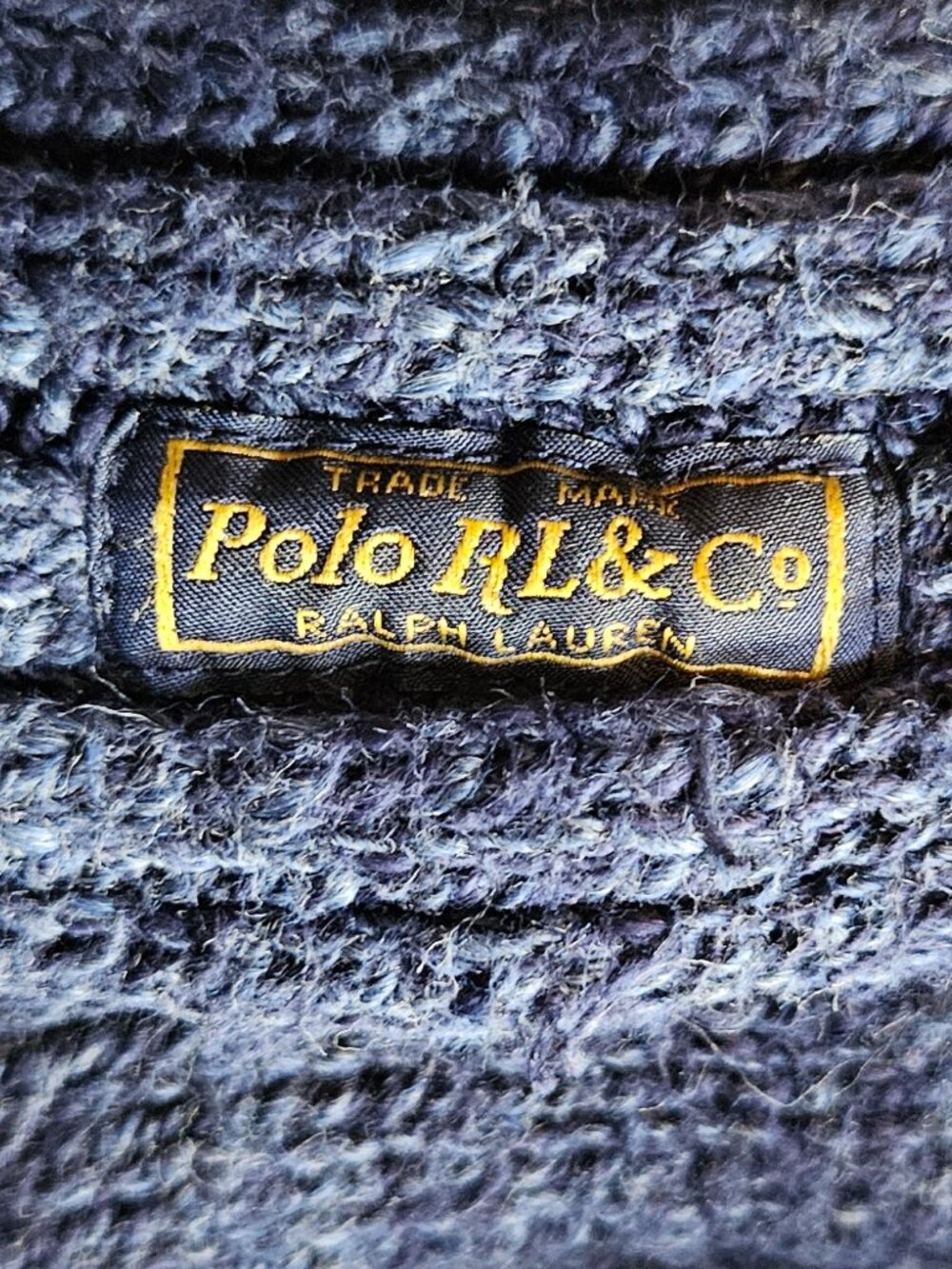 Polo Ralph Lauren Mens Size L Heather Navy Blue Shawl Collar Button Cardigan 24 - Picture 7 of 9